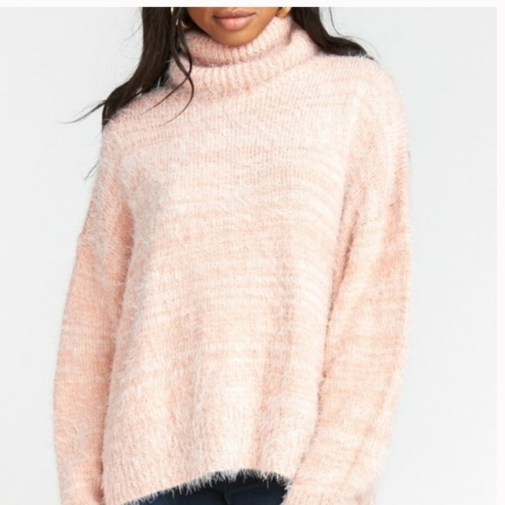 Show me Your‎ Mumu Fatima Turtleneck Sweater in Pink med 199